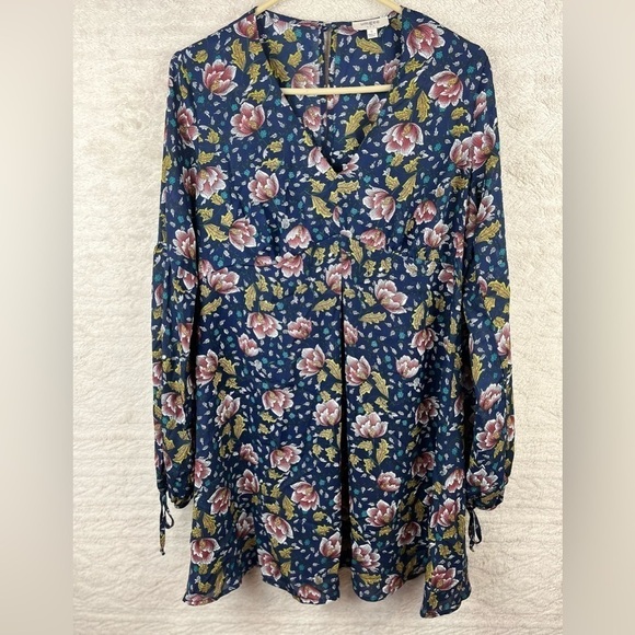 UMGEE Floral Boho Mini Dress Small Cottagecore Prairie - Picture 2 of 14